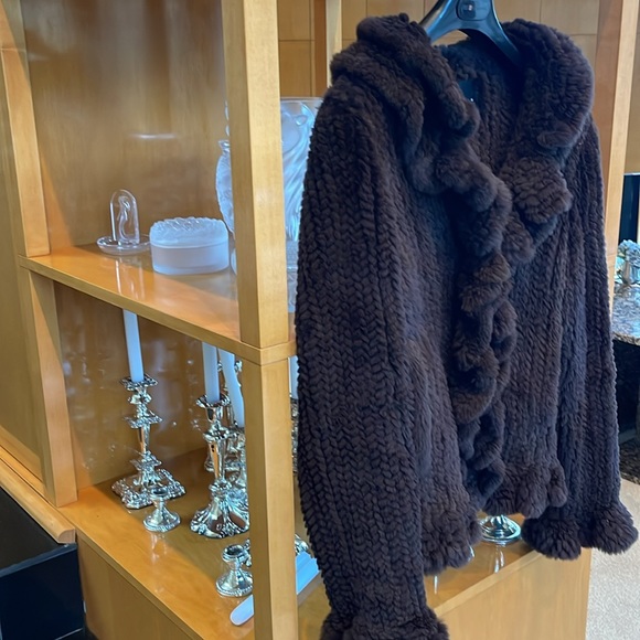 Fur jacket knitted shaved rabbit fur - Picture 4 of 12